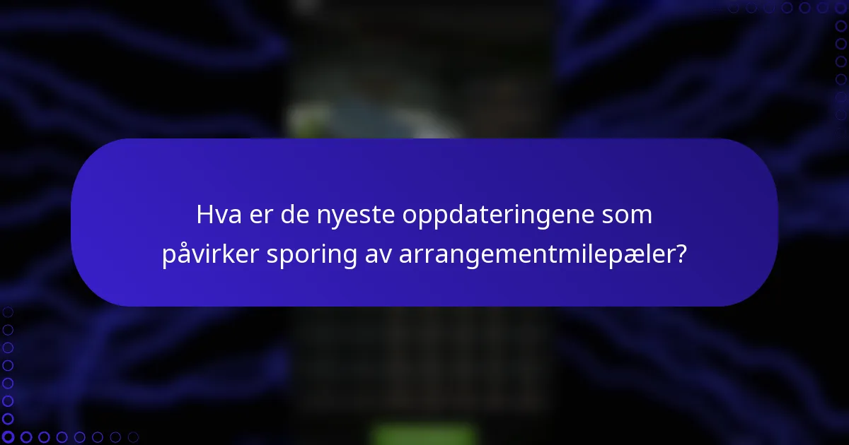 Hva er de nyeste oppdateringene som påvirker sporing av arrangementmilepæler?