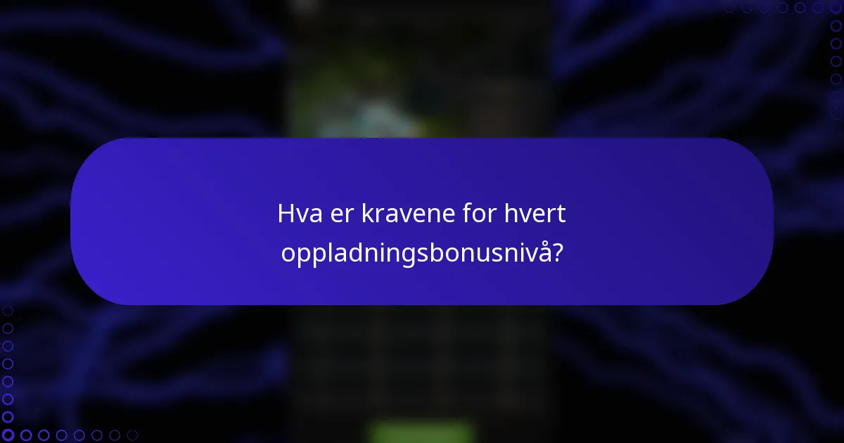 Hva er kravene for hvert oppladningsbonusnivå?