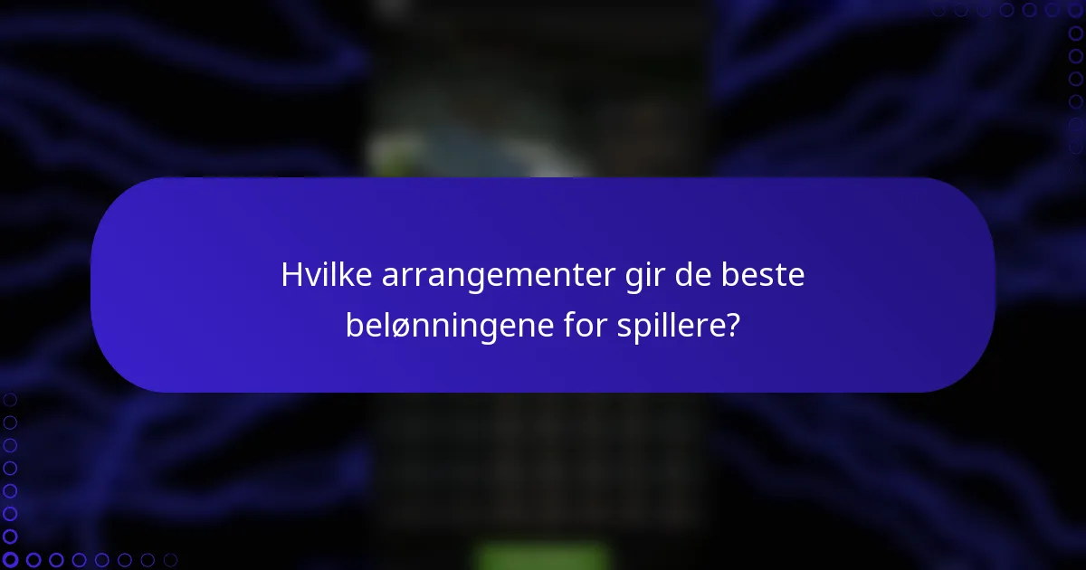 Hvilke arrangementer gir de beste belønningene for spillere?