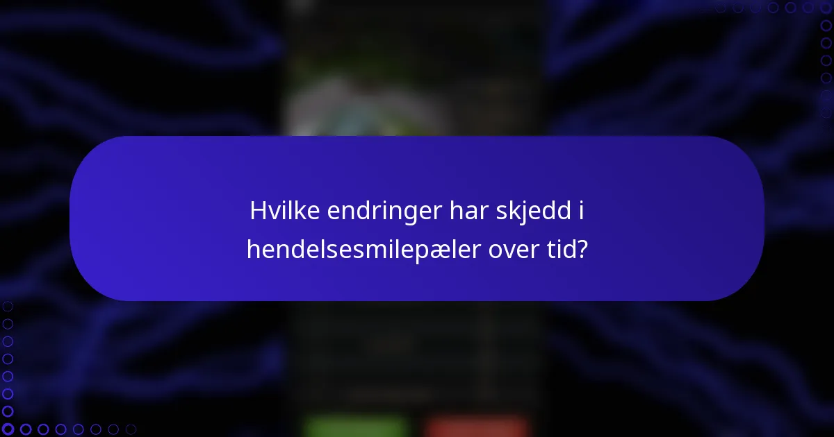 Hvilke endringer har skjedd i hendelsesmilepæler over tid?